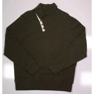 Scott James Green Jersey Cotton Shawl Collar Sweater Sweatshirt XL